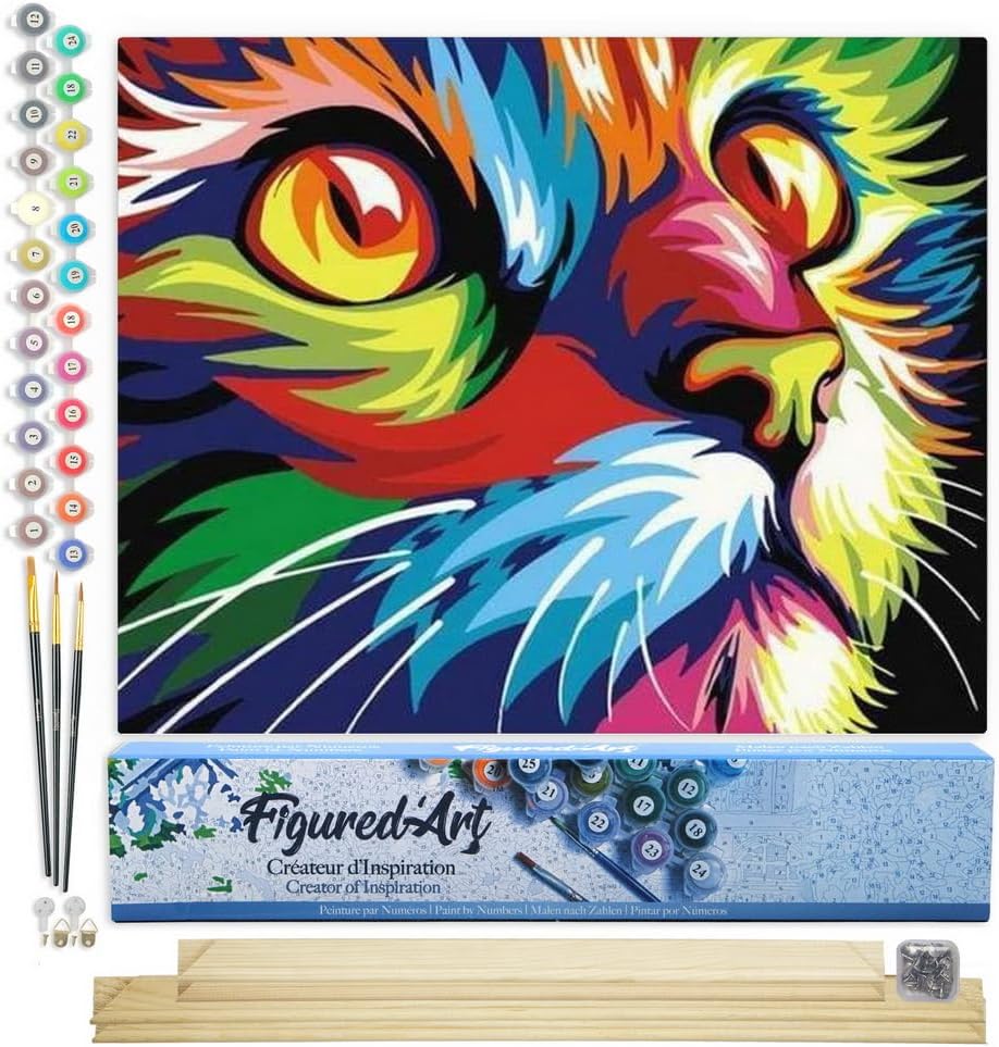 Malen Nach Zahlen Set Raubkatze Pop Art, Raubkatze Pop Art 40x50cm Mit Keilrahmen (nicht gespannt)