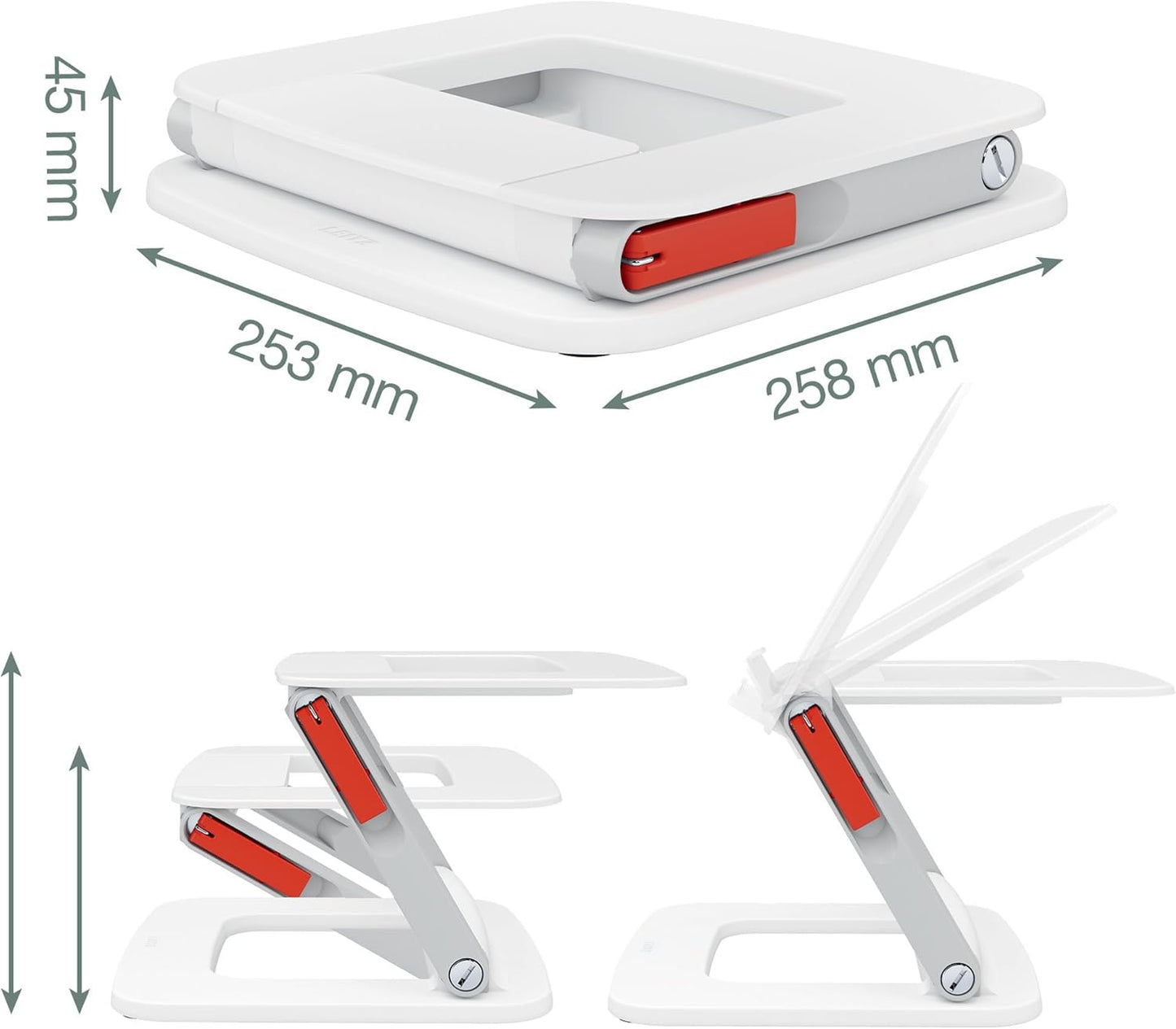 Ergo Multi-Winkel Laptopständer, Multi-Winkel Weiss