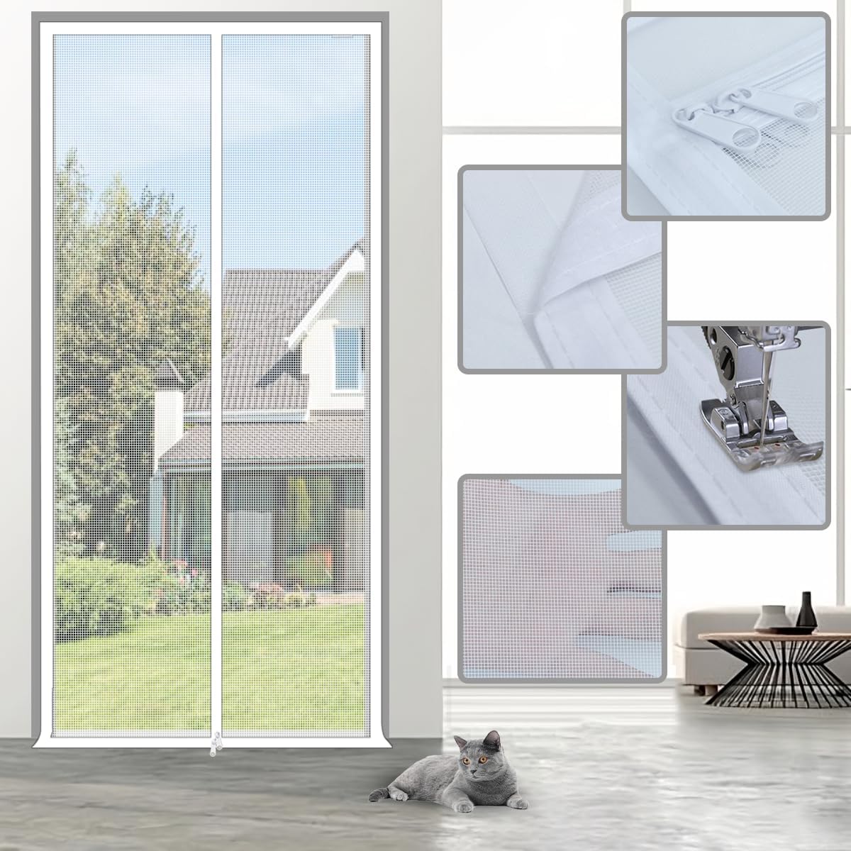 Katzensicherheitstor für Balkontür (80x210cm), 80x210cm