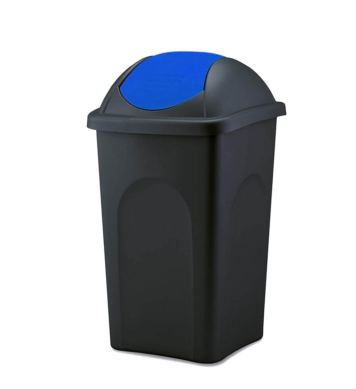 Mülleimer mit Schwingdeckel, 60L, Schwarz Blau 60 L