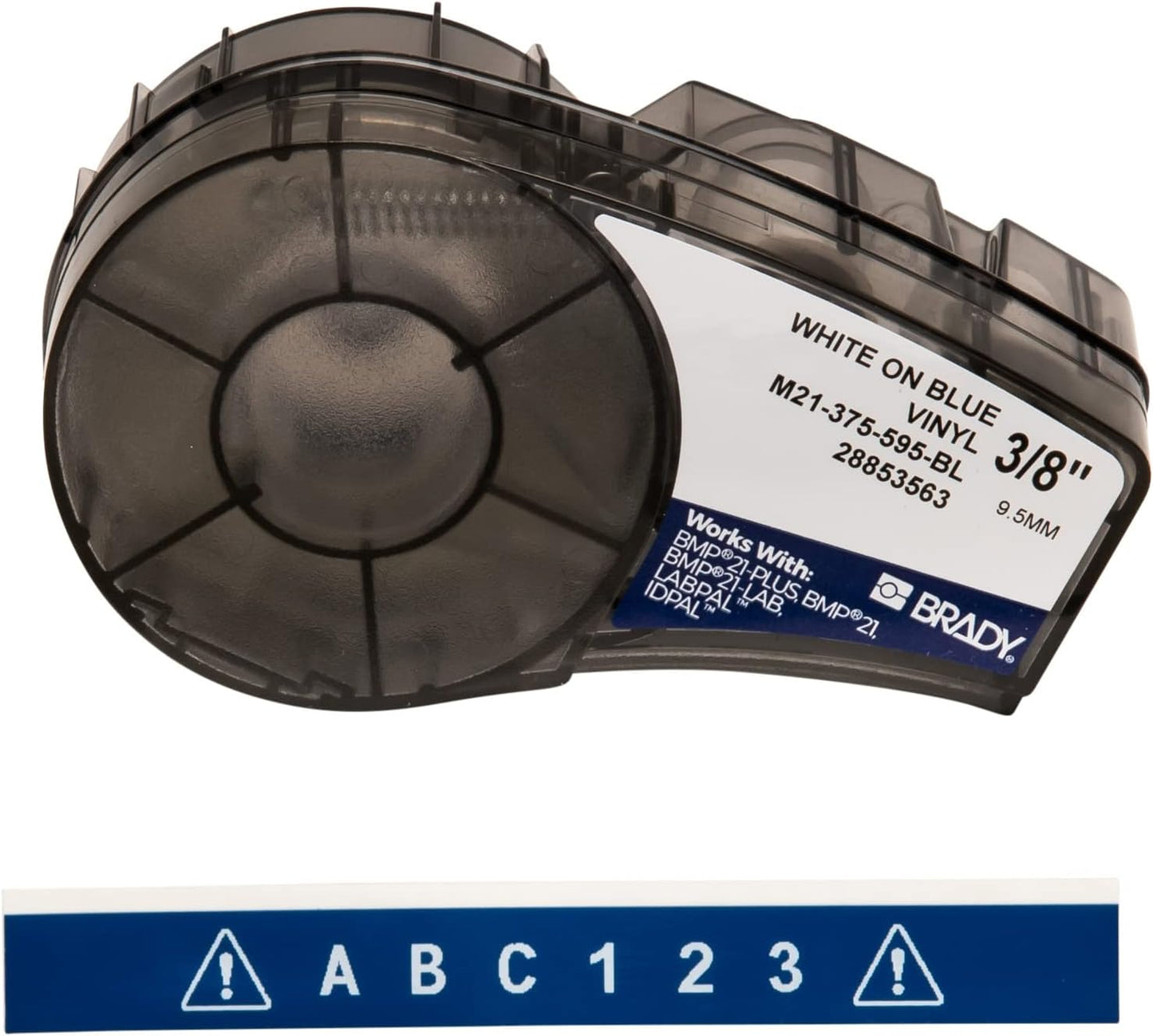 Vinyl-Etiketten für Etikettendrucker M211/M210, Etikett Vinyl - Weiss auf Blau, 9.53 mm x 6.40 m Labor & Sicherheit und Anlage
