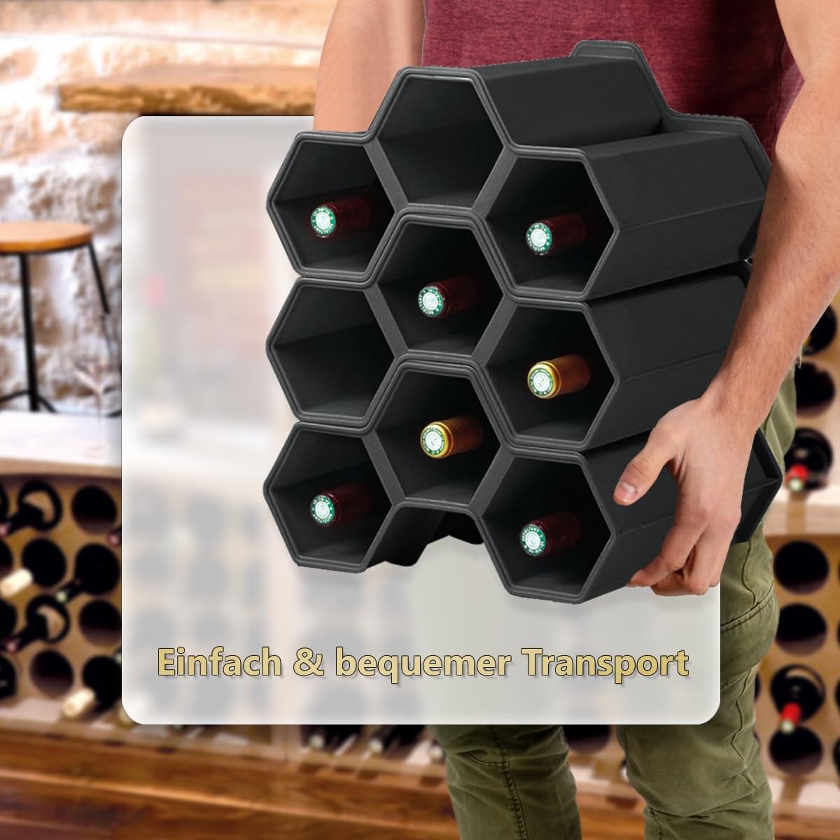 Stapelbares Weinregal für 9 Flaschen, 3