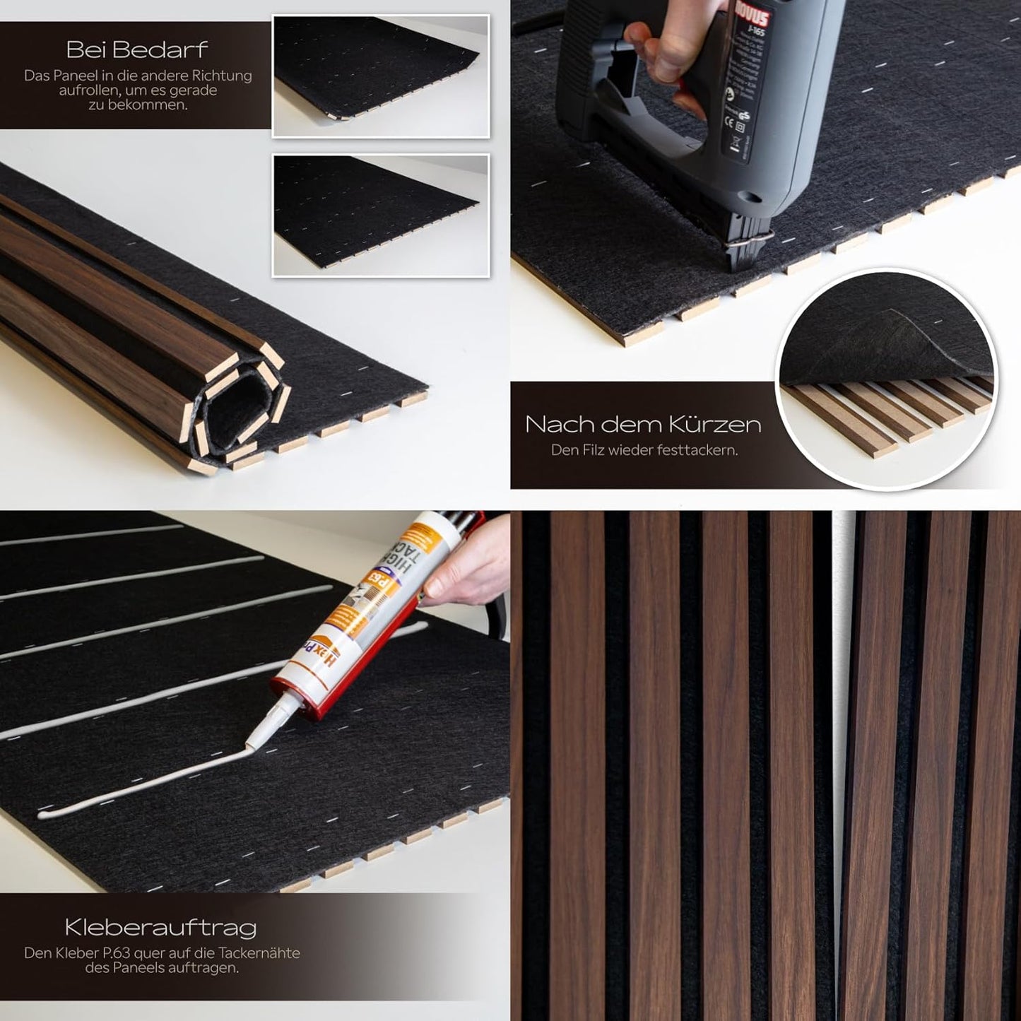 4-teiliges APH12 Akustikpaneele Set, schalldämmend, Black Edition 4x 1,385 Meter - 3,32 m²