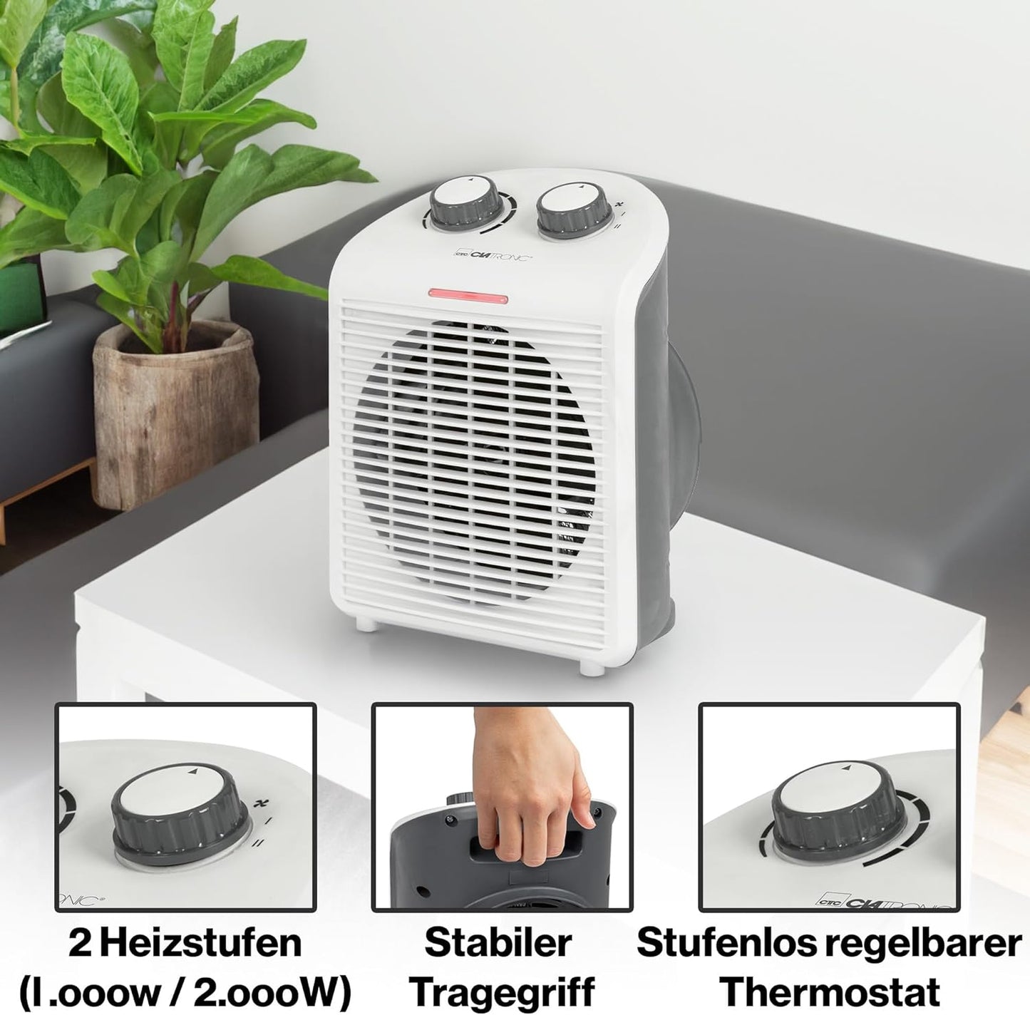 Elektrische Raumheizung HL3761, HL 3761 weiss 2000W ; Heizlüfter