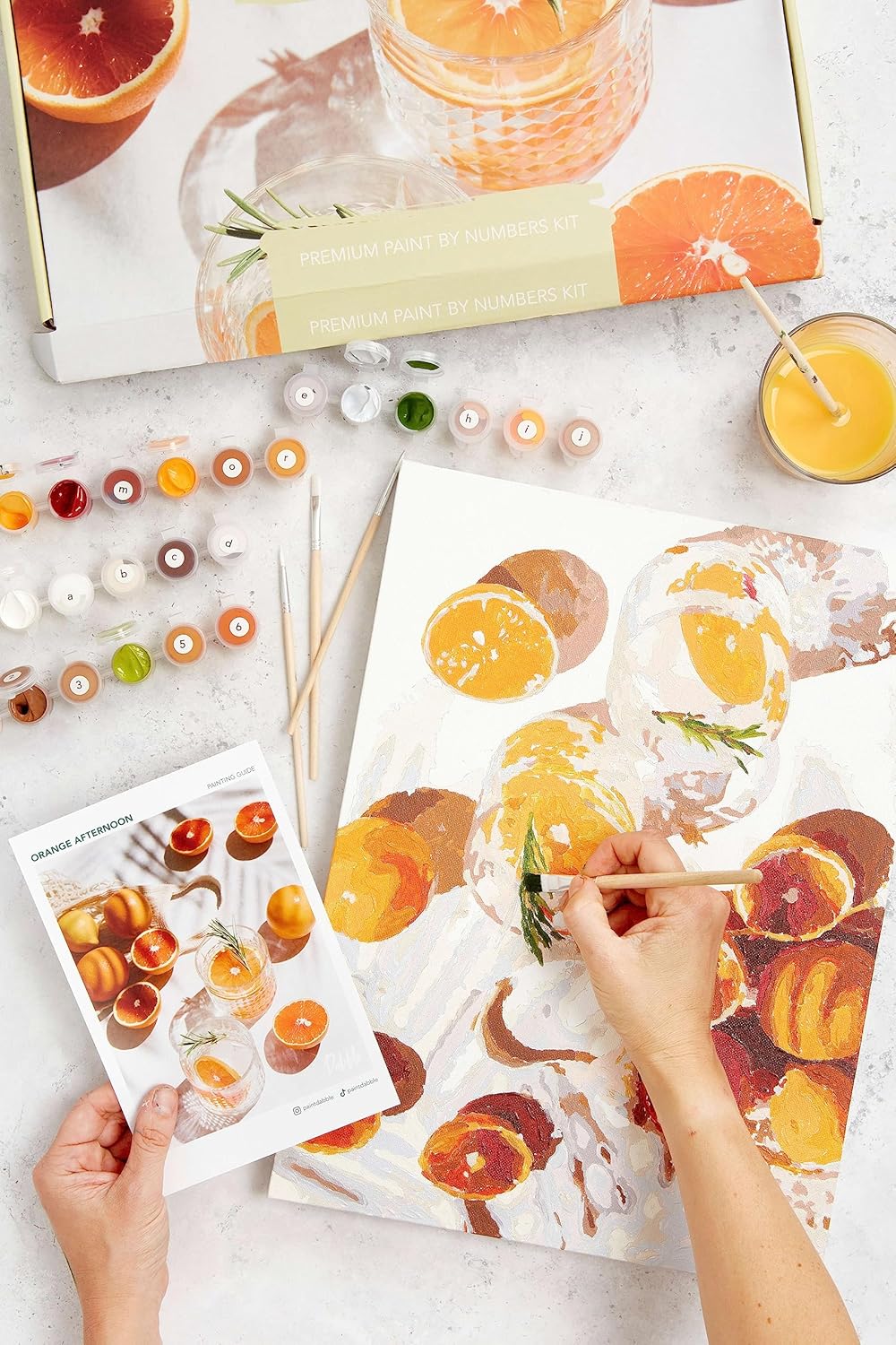 Malen-nach-Zahlen Kit für Erwachsene mit Leinwandrahmen, Orange Afternoon