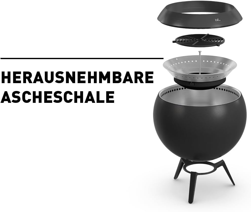 Moon 45 all black Feuerkorb mit niedrigem Fuss, 45 all black mit niedrigem Fuss