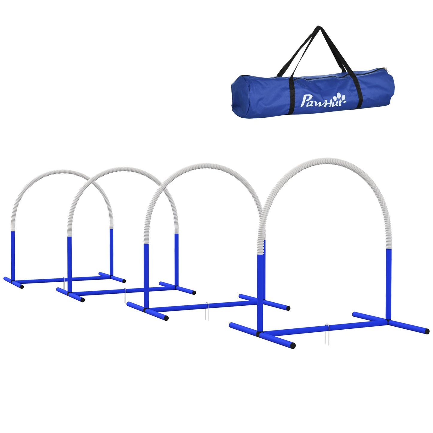 Hunde-Agility-Trainingsset mit Tragetasche, Blau+Weiss