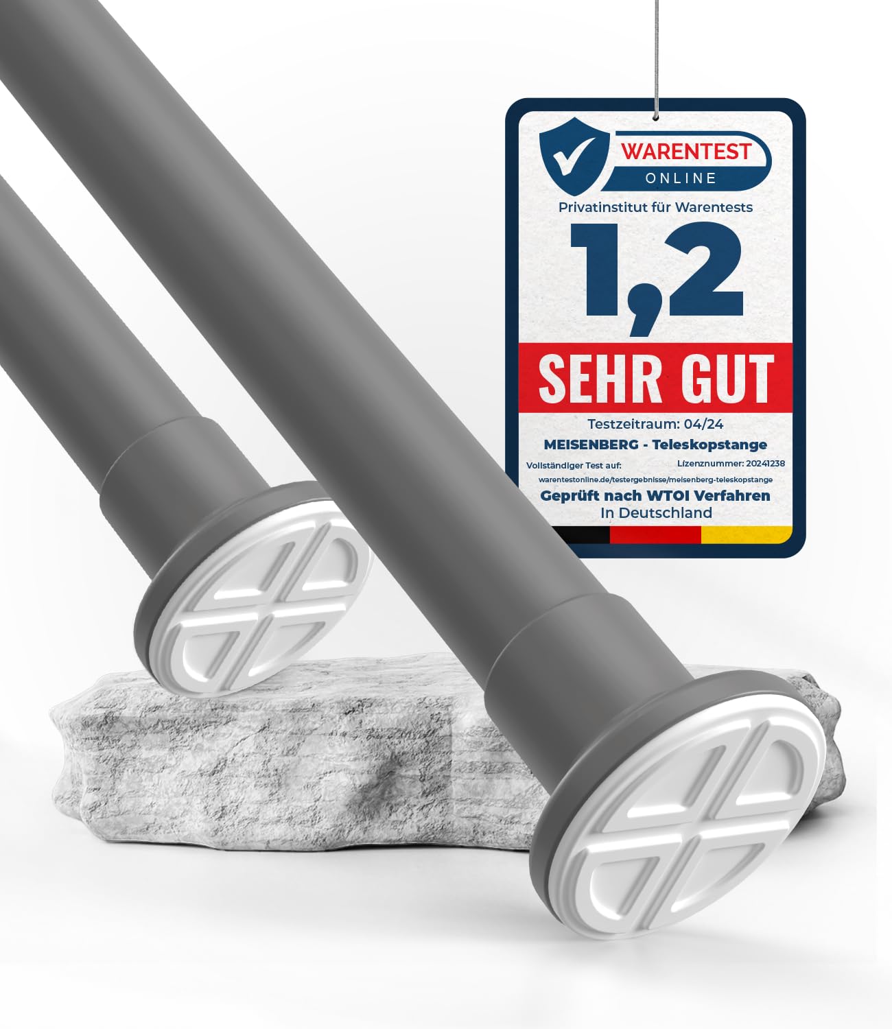 Teleskopstange für Vorhänge und Duschen, 70-120 cm, 70-120 cm Grau