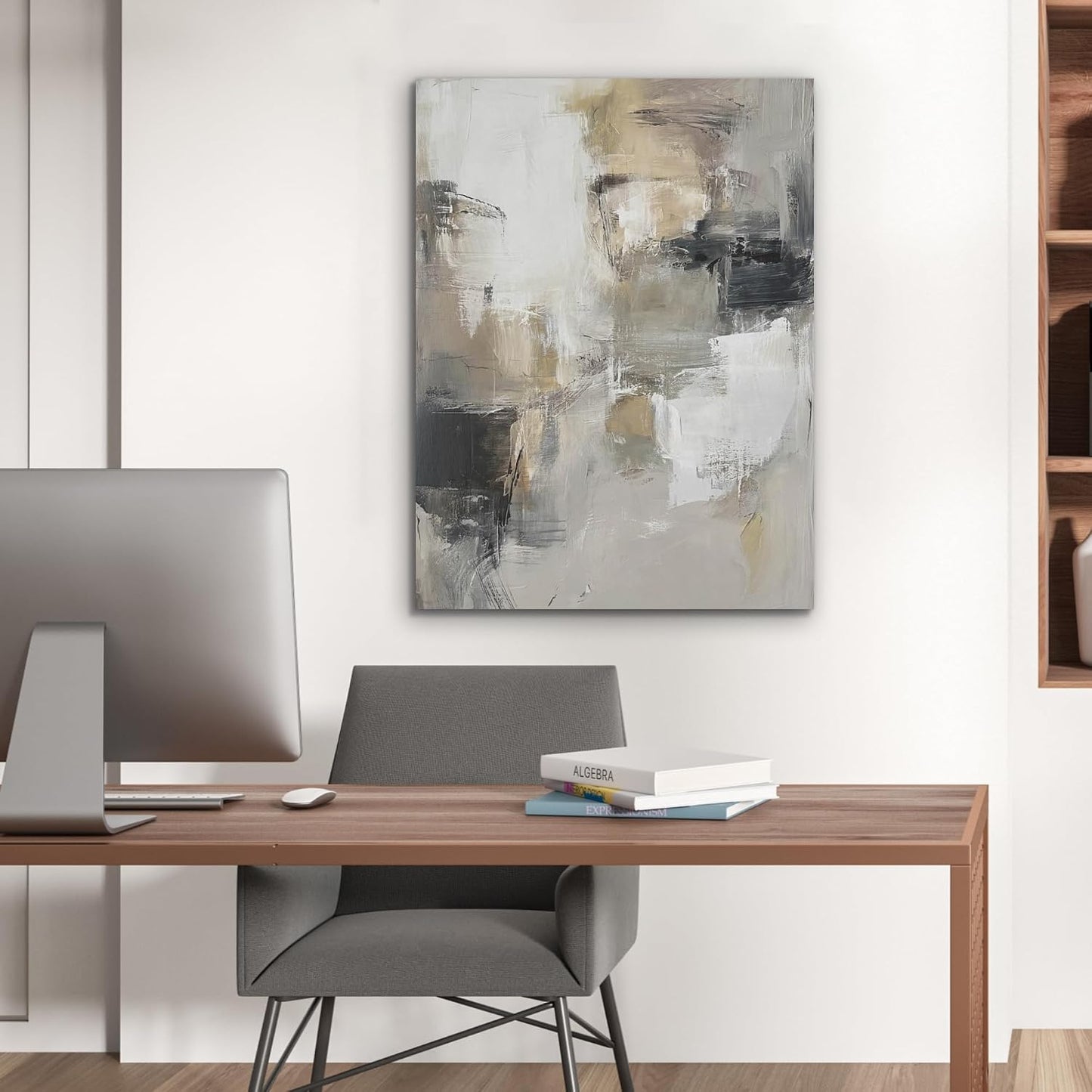 Filzbild Wall Art, 60x80 cm, 80L x 60B cm Farbpalette - Pinselstriche