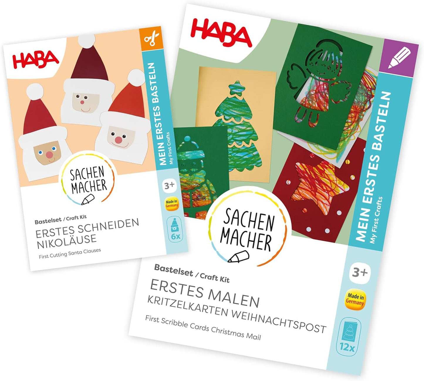 2er-Bastelset Weihnachten: Nikoläuse und Kritzelkarten Weihnachtspost, 2014005