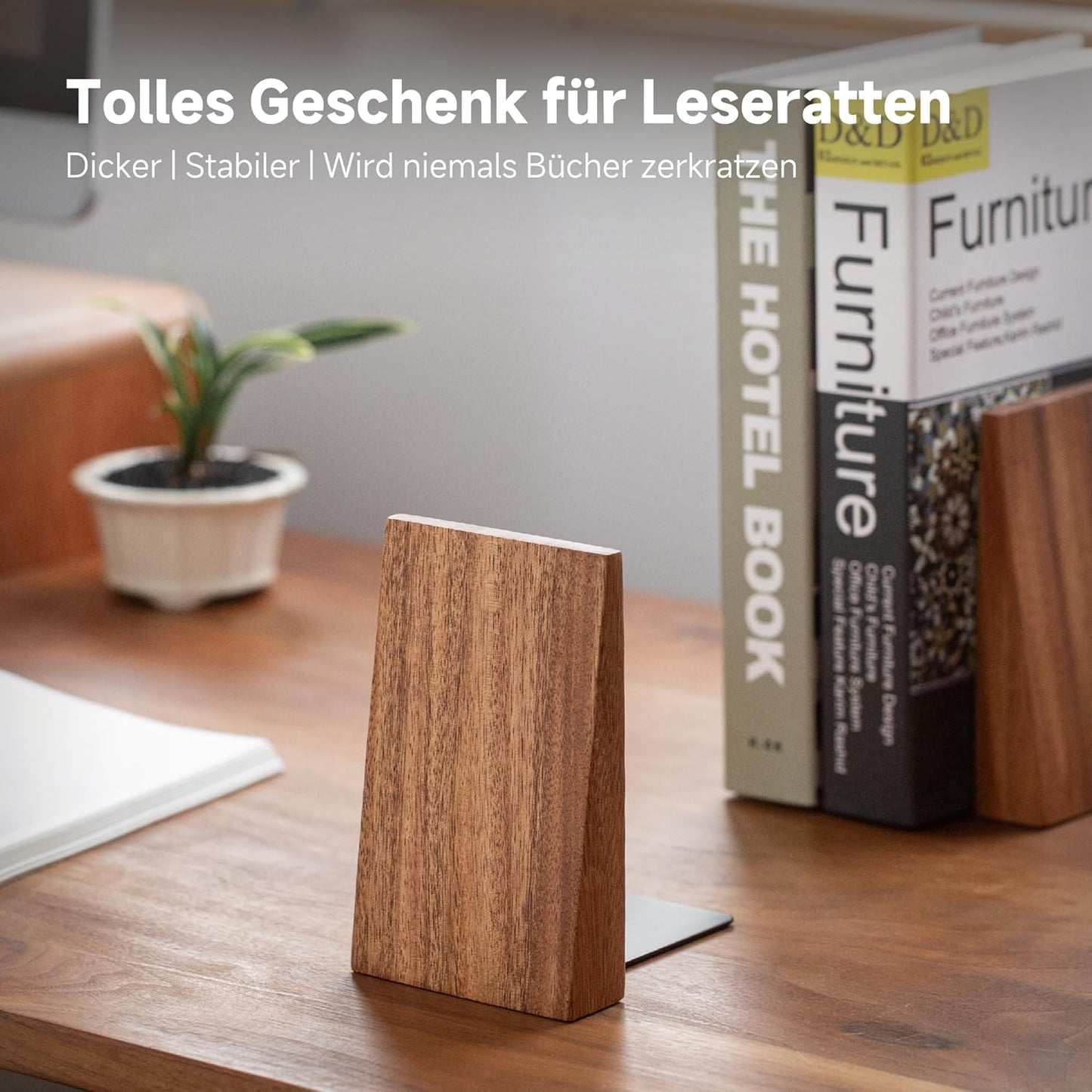 Holz-Buchstützen für Regale, Akazienholz