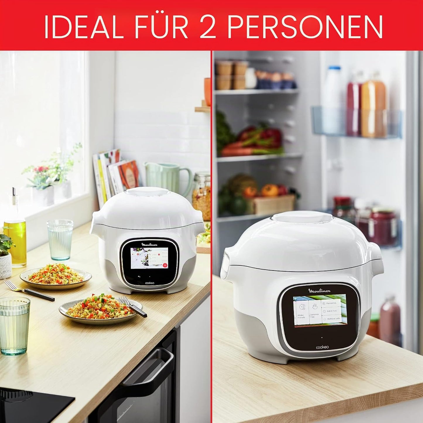 Cookeo Touch Mini Multicooker, 100 Rezepte + unbegrenzt in WLAN 3 Liter