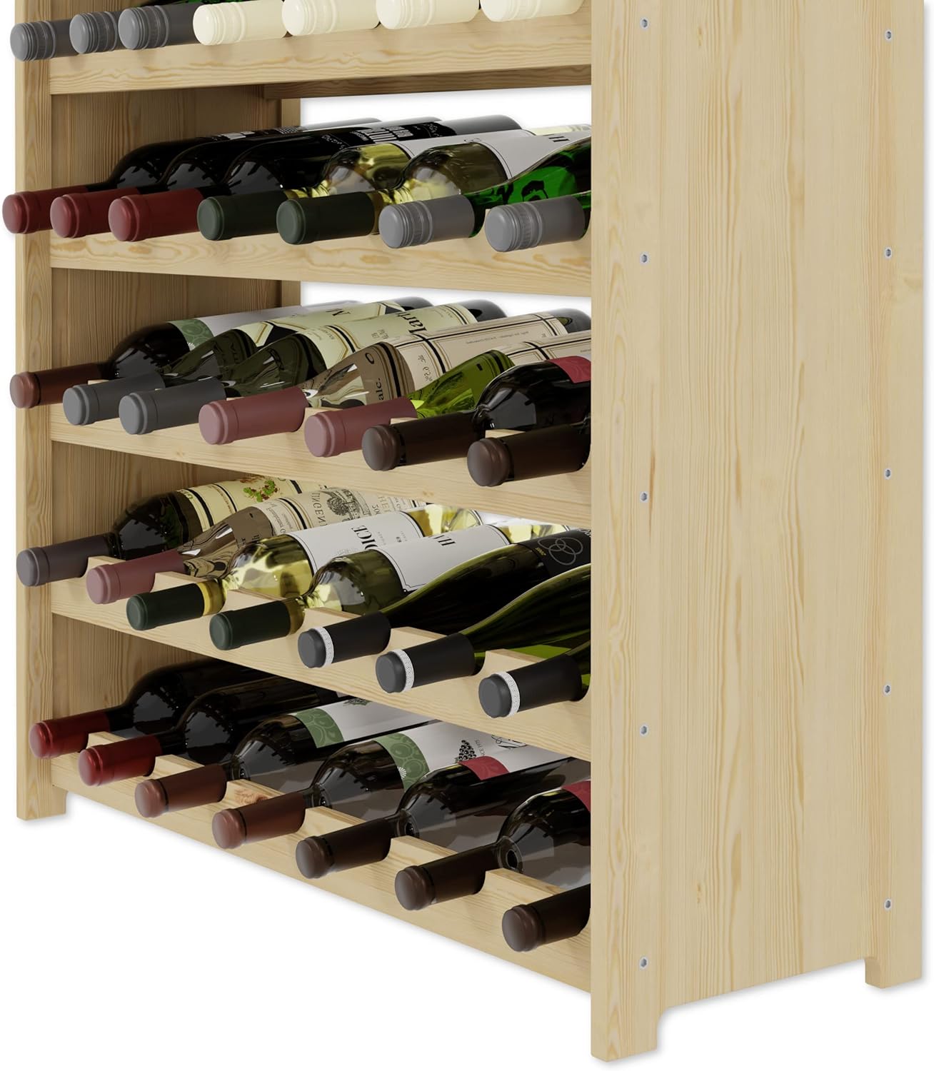 Weinregal Serie RW-3 für 77 Flaschen, RW-3-77, 145 x 72 x 26,5, für 77 Flaschen; Natur