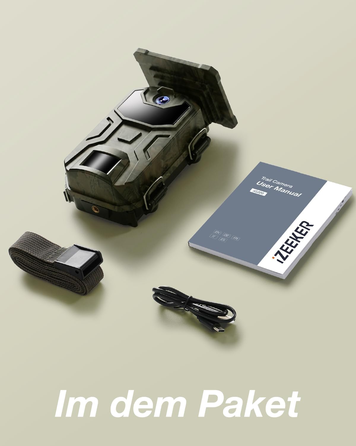4K Wildkamera mit Nachtsicht & Bewegungsmelder, Getarnt