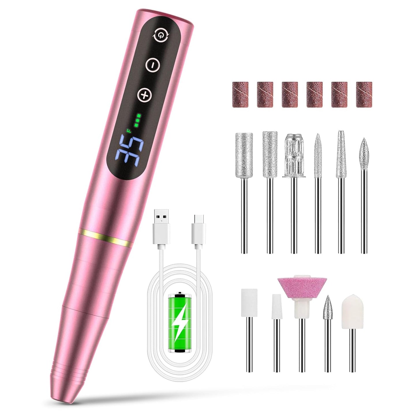 11-in-1 Nagelfräser-Set, Rosa