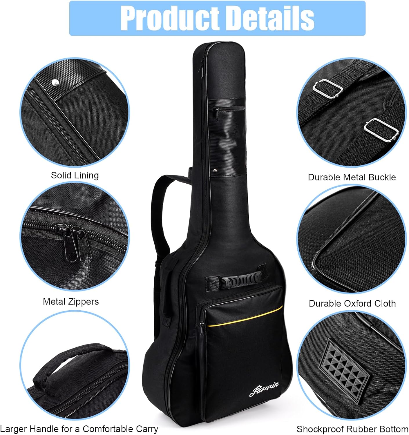 Gitarrentasche 41 Zoll, reissfest und wassergeschützt