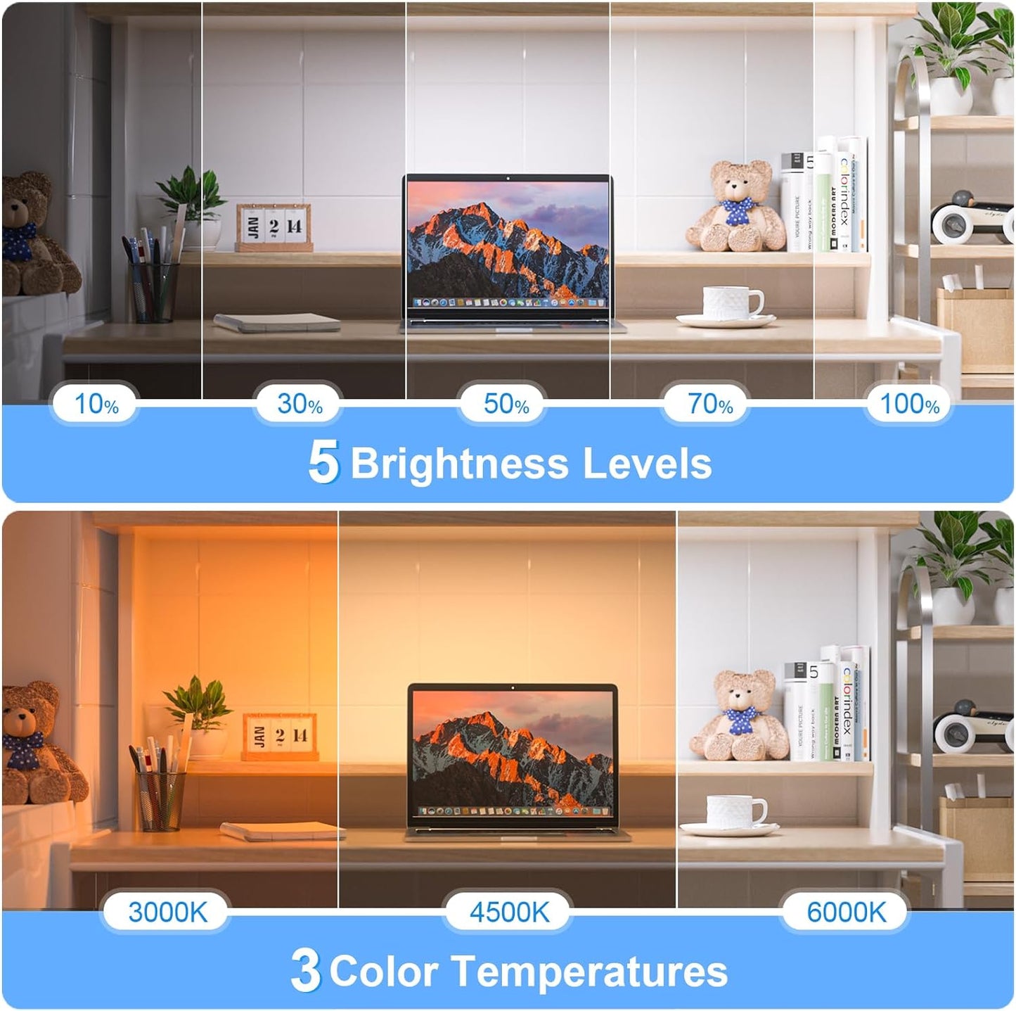 Kabellose LED Unterbauleuchte, 5.0 Watt Touch-steuerung
