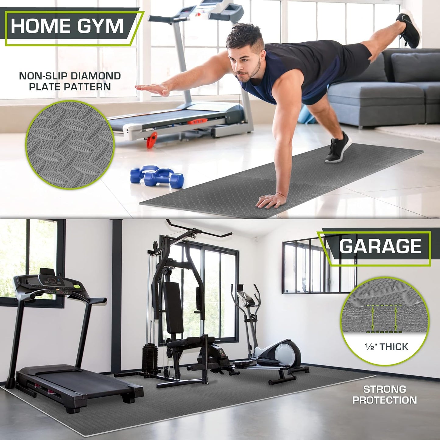 Puzzle-Trainingsmatte, Grey - 1/2 Inch - 144 Sq Ft - 36 Tiles