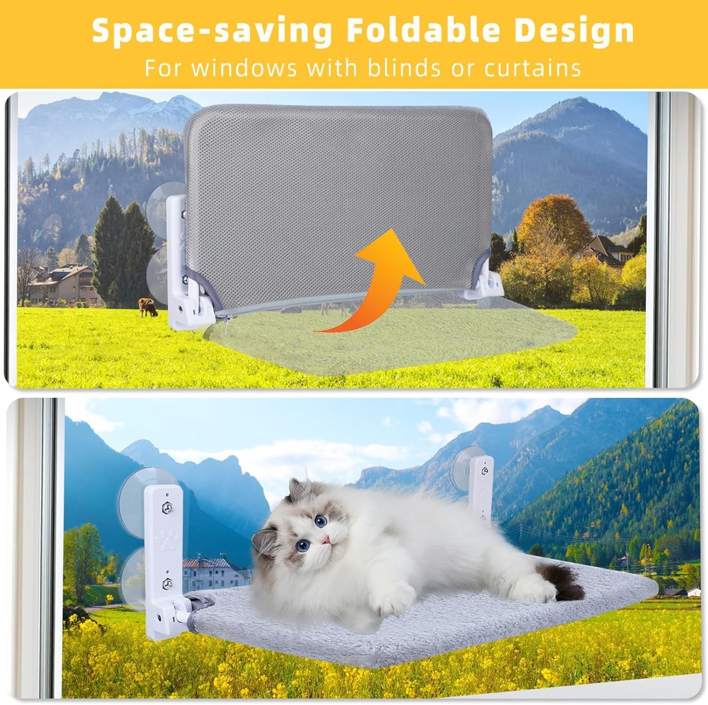 Katzenbett für Fenster, Hangematte katze-52*30cm-XL