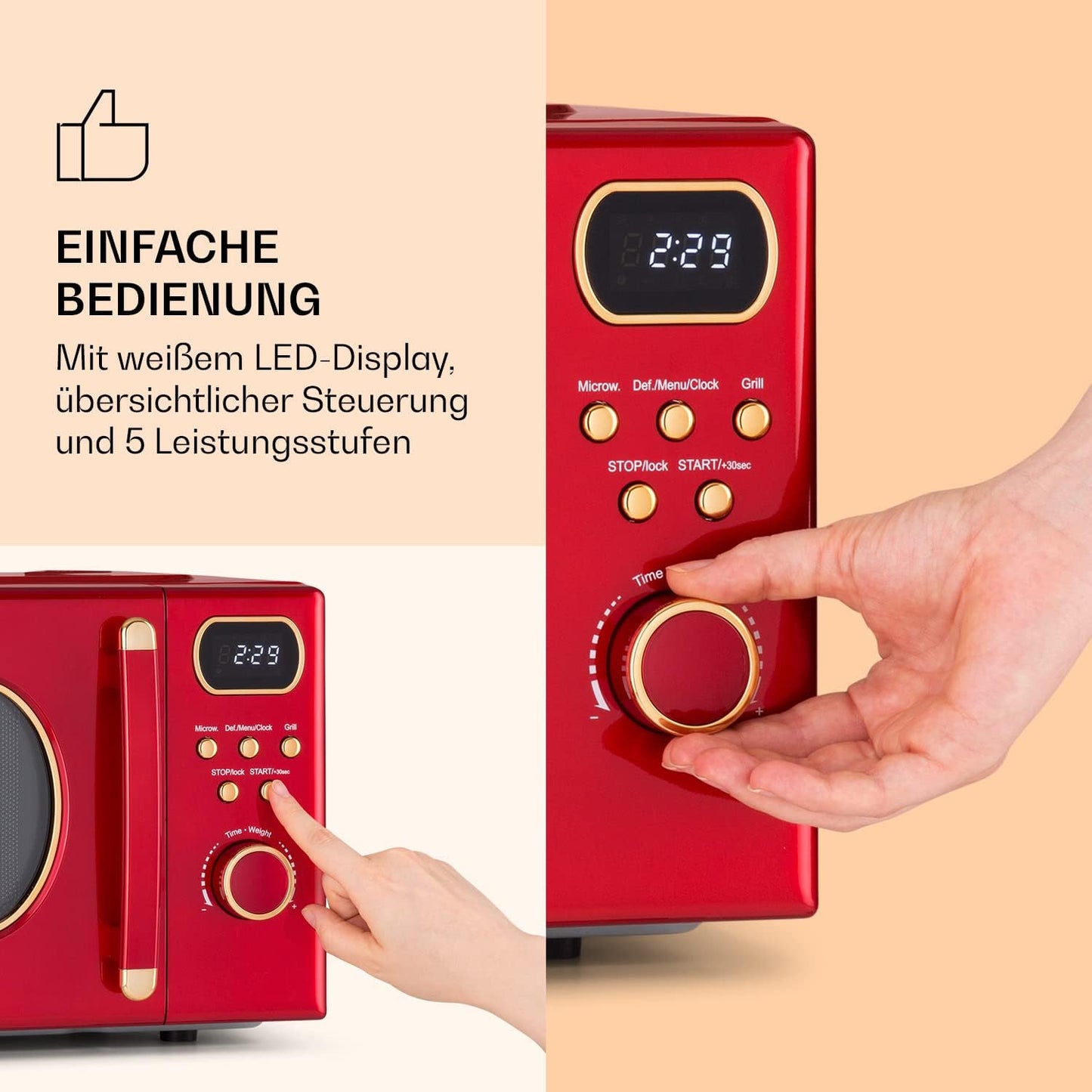 Mikrowelle Julieta mit Grill, Rot