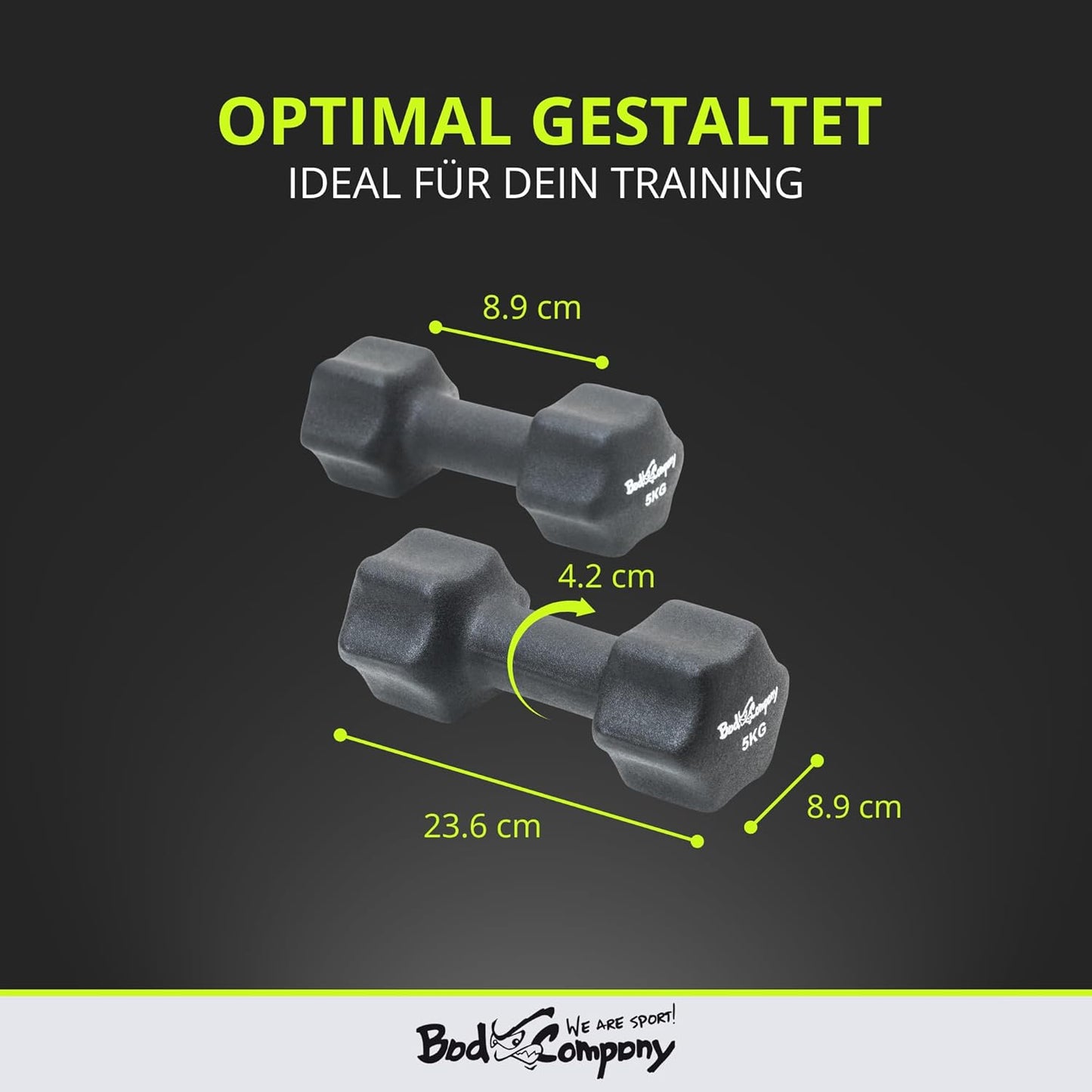 Kurzhanteln-Set, 2x 5 kg, h - 5 kg 2er-Set