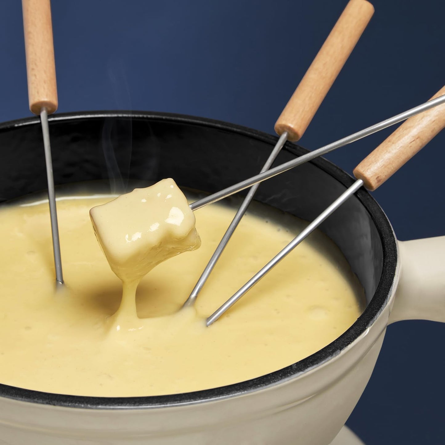 Fondue-Set aus Gusseisen für 6 Personen, Beige 6 Personen