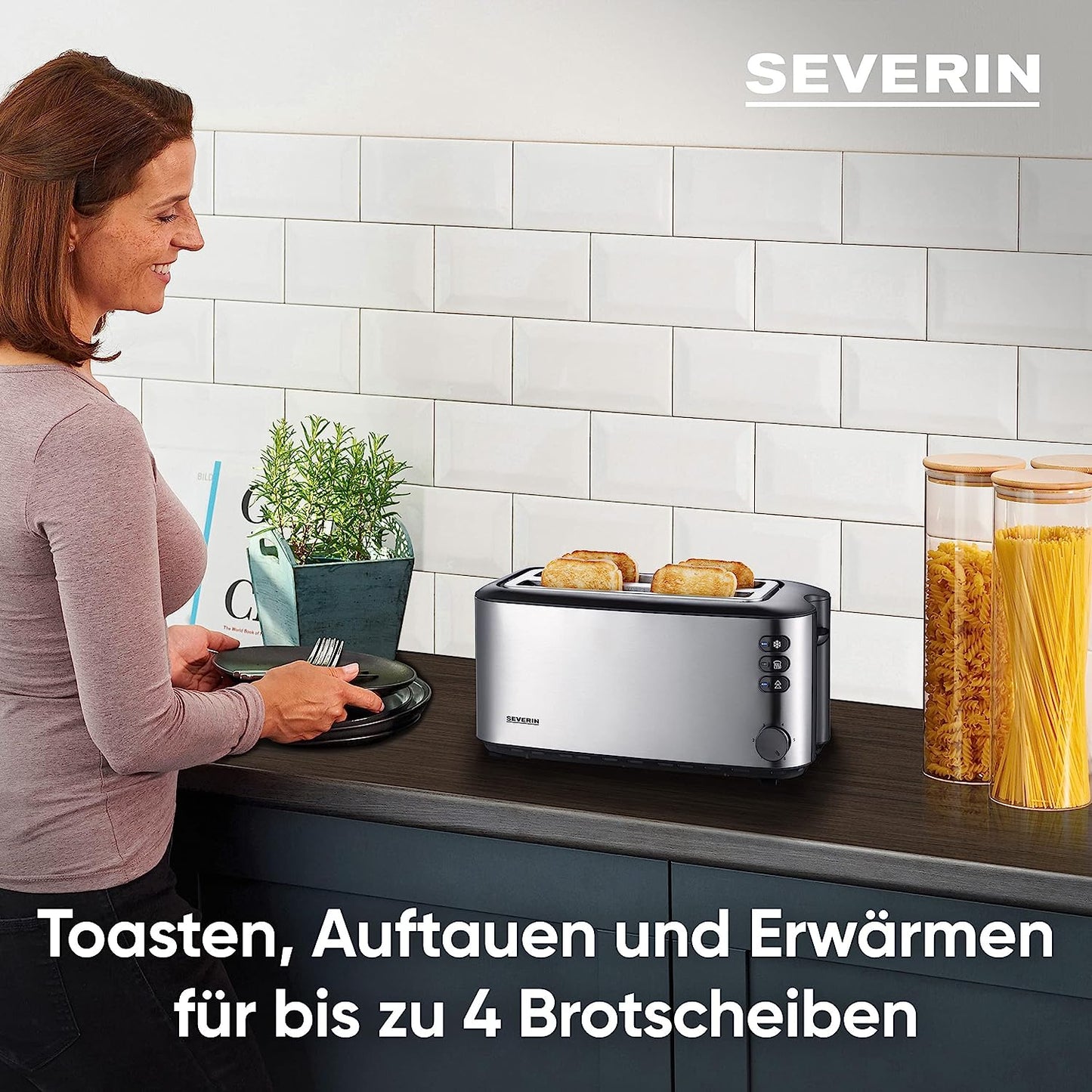Automatik-Langschlitztoaster AT 2509, Edelstahl