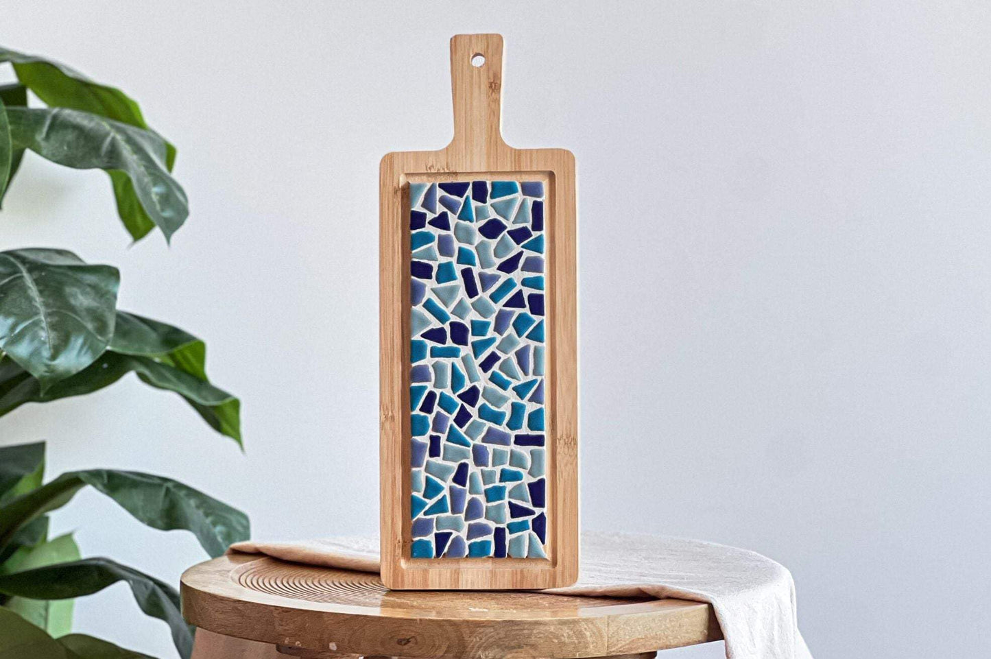 Mosaik-Servierbrett DIY Bastelset, Blau