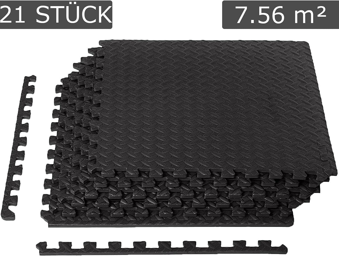 21-teiliges Puzzlematten Bodenschutz-Set, Schwarz, 21 Stück