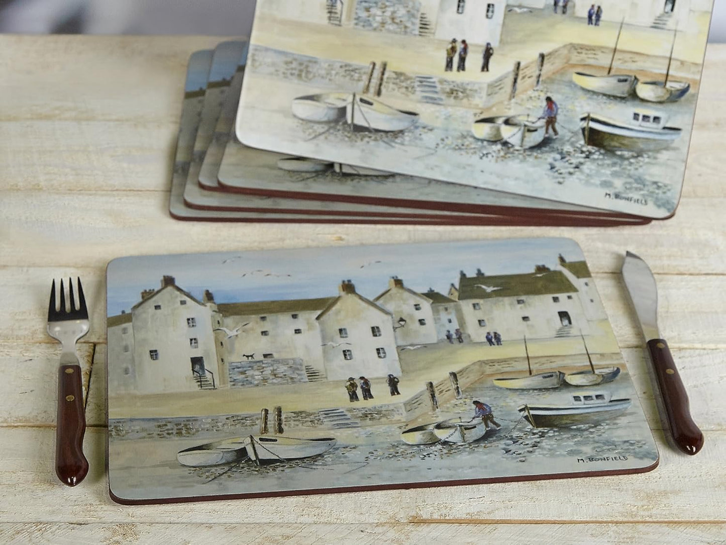 Tischsets im Cornish Harbour Design (6-teilig), 0.500x30.000x22.800 cm Hafen von Cornish