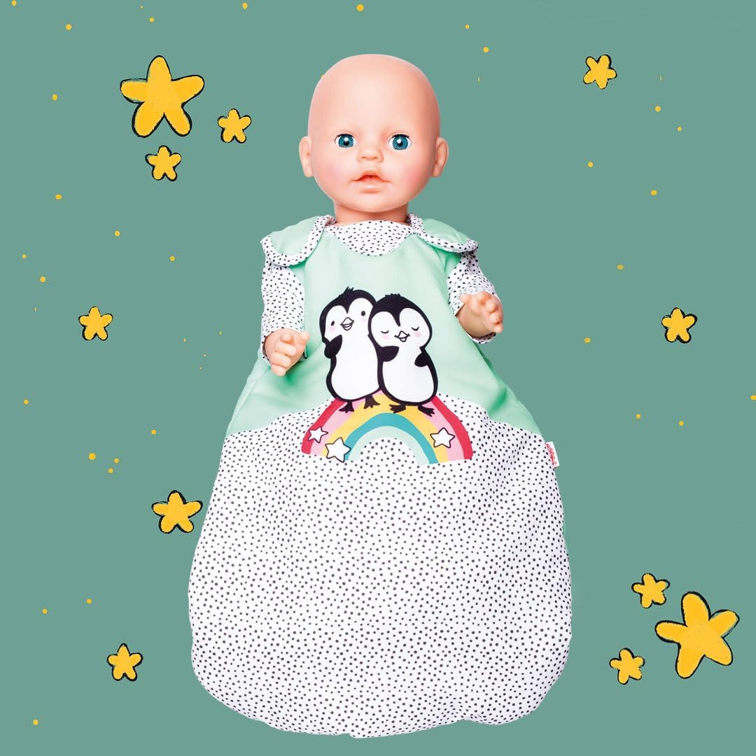 Kuschelweicher Puppenschlafsack mit Pinguin-Design