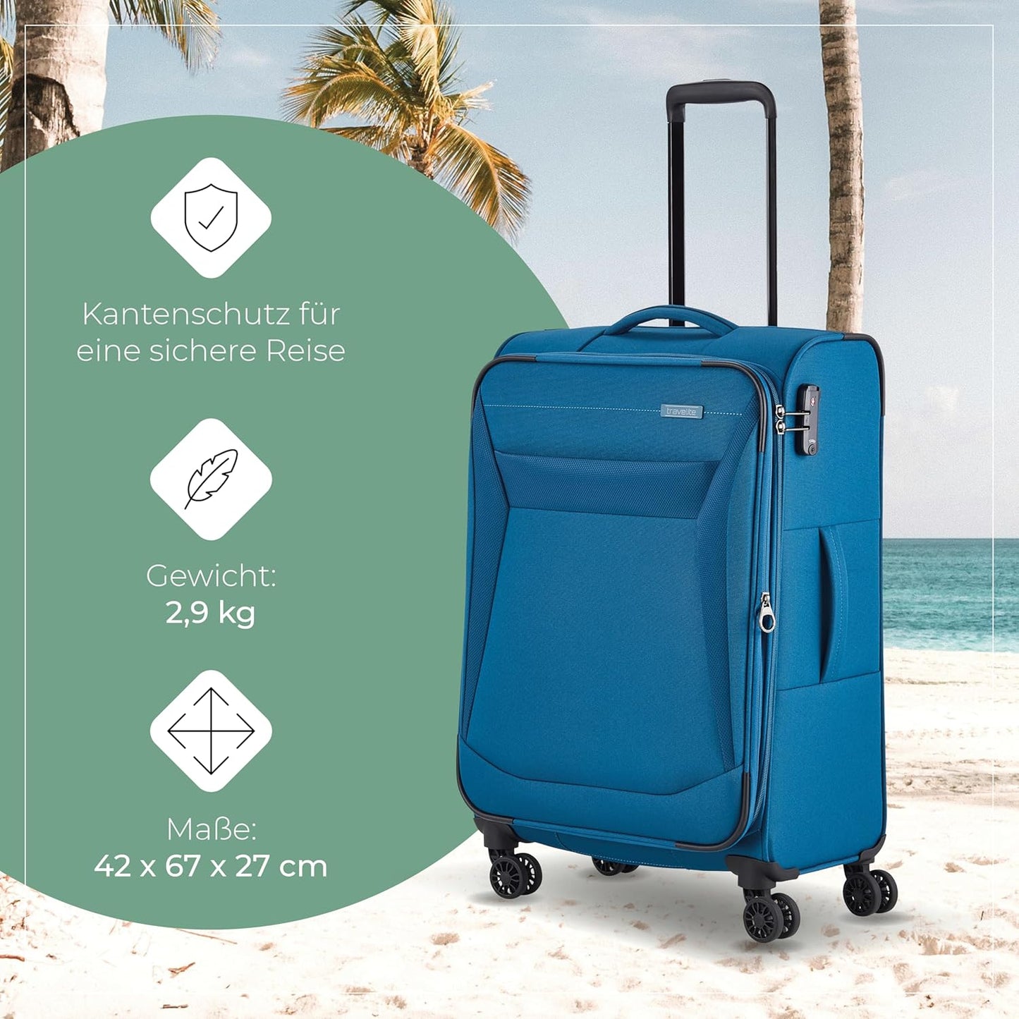 Chios, Trolley Größe M (67 cm) Petrol