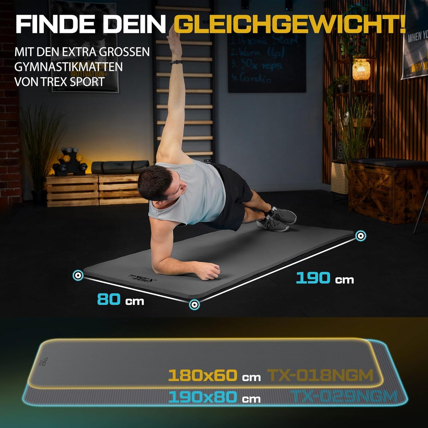 Fitnessmatte, Grau