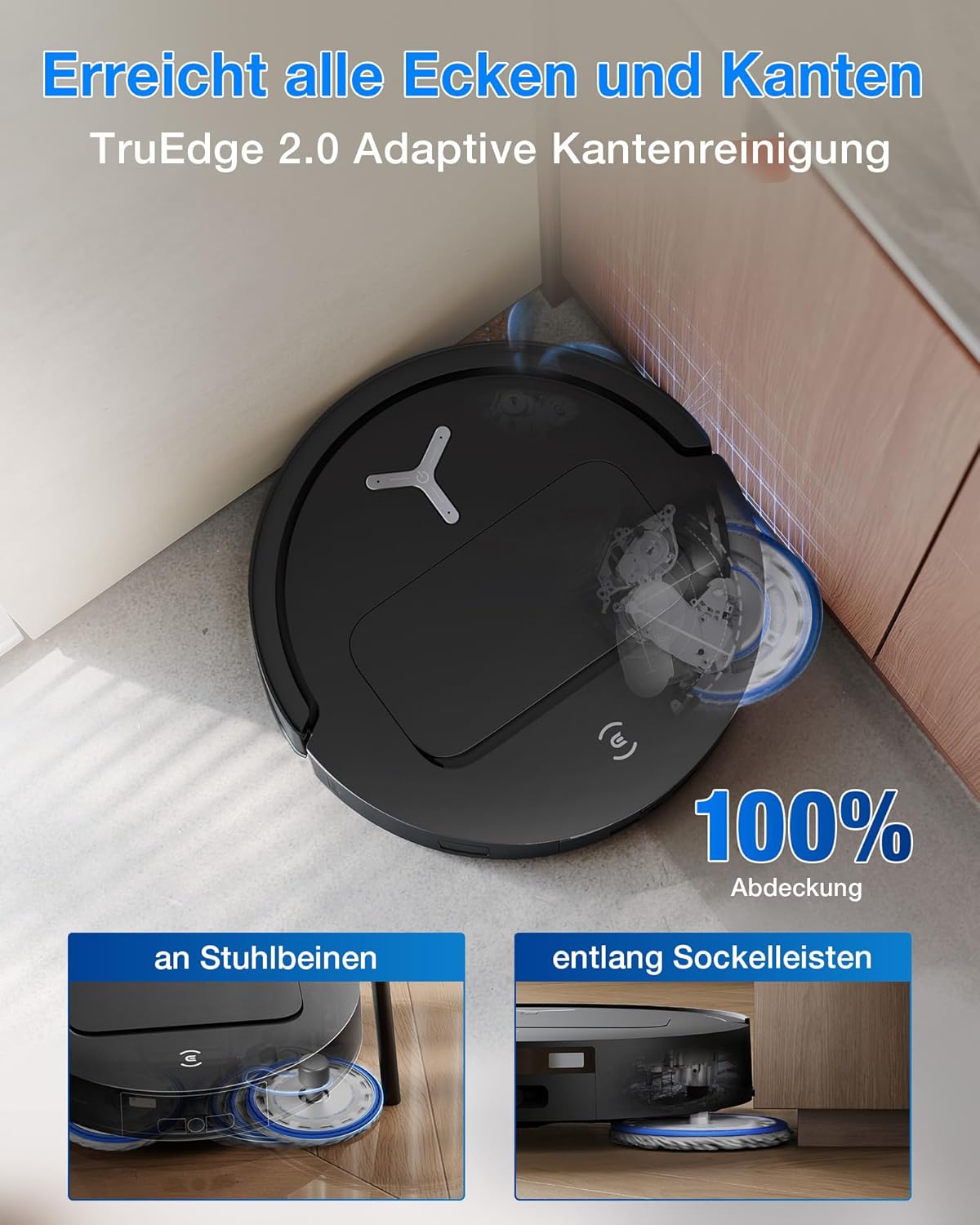 DEEBOT T50 Omni Saugroboter mit Wischfunktion, Mattschwarz