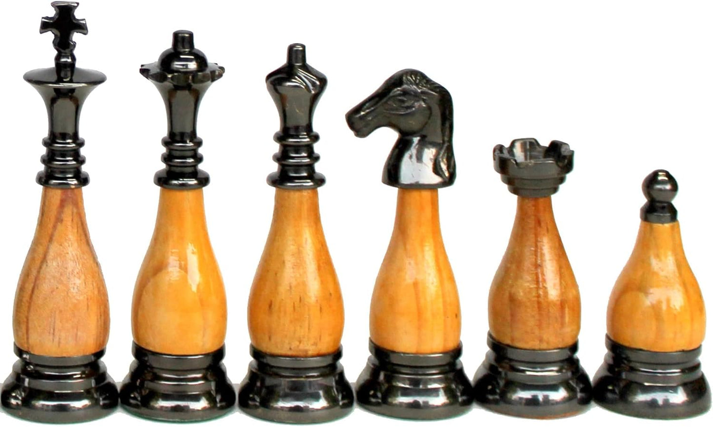 Sammleredition Schachfiguren, 3.5" Holz Messing
