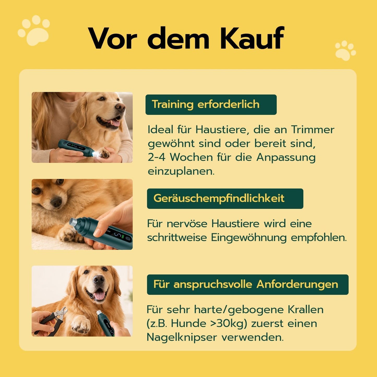 Krallenschleifer mit LED und 5 Stufen