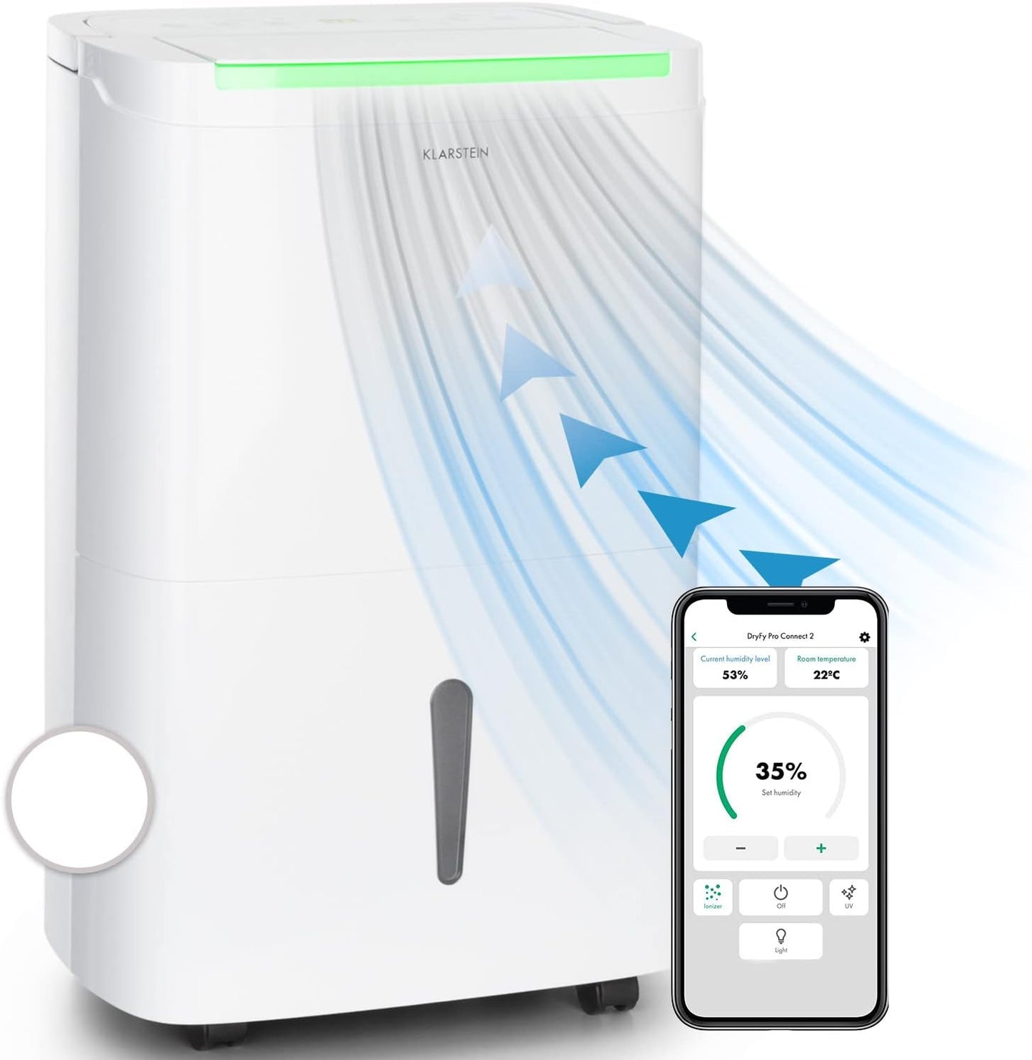 DryFy Connect 30 Luftentfeuchter, 30 L, Weiss