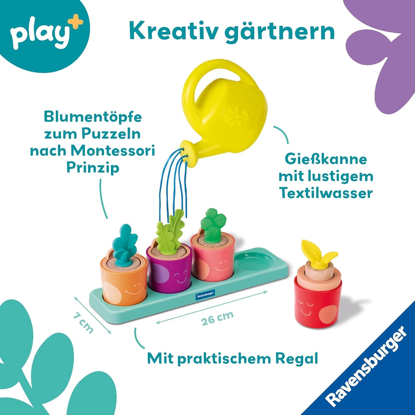 Play+ Puzzle- & Spiel-Set: Meine kleinen Pflanzen – Kinderpuzzle, Pretend Play Set