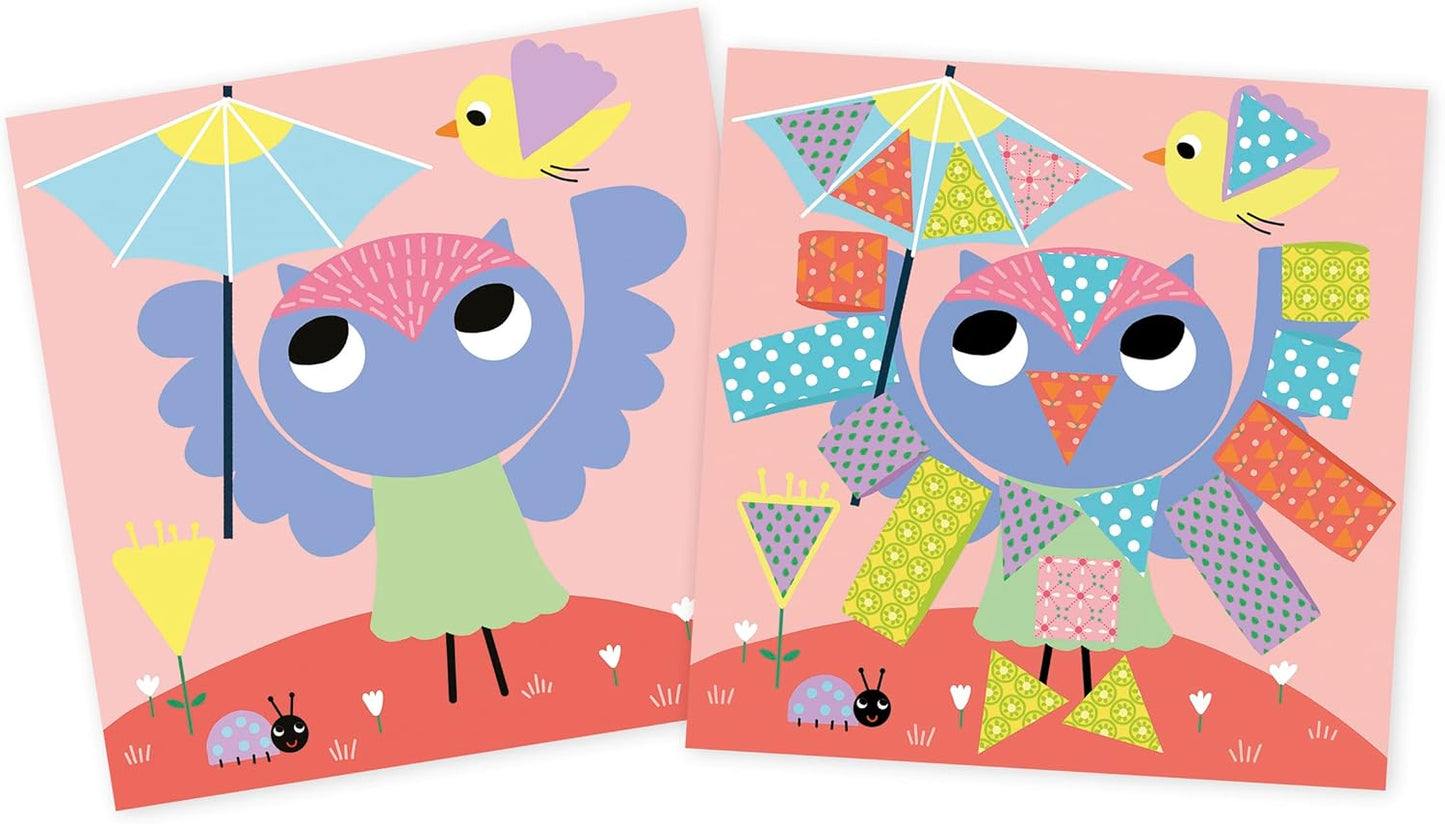 Schneide- und Collage-Kit für Kinder, Schneide- und Collage-Kit – 4 Gemälde