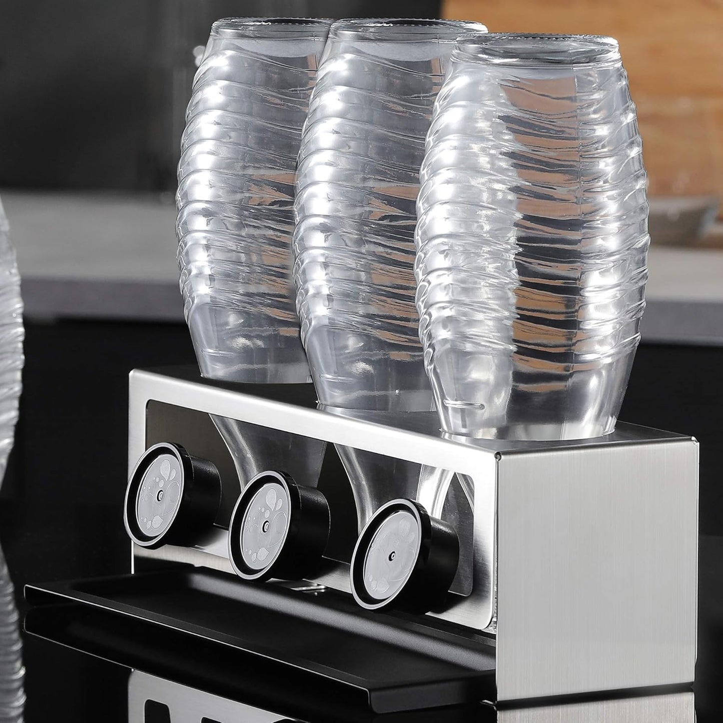 Flaschenhalter Abtropfständer für SodaStream, Matt-schwarz