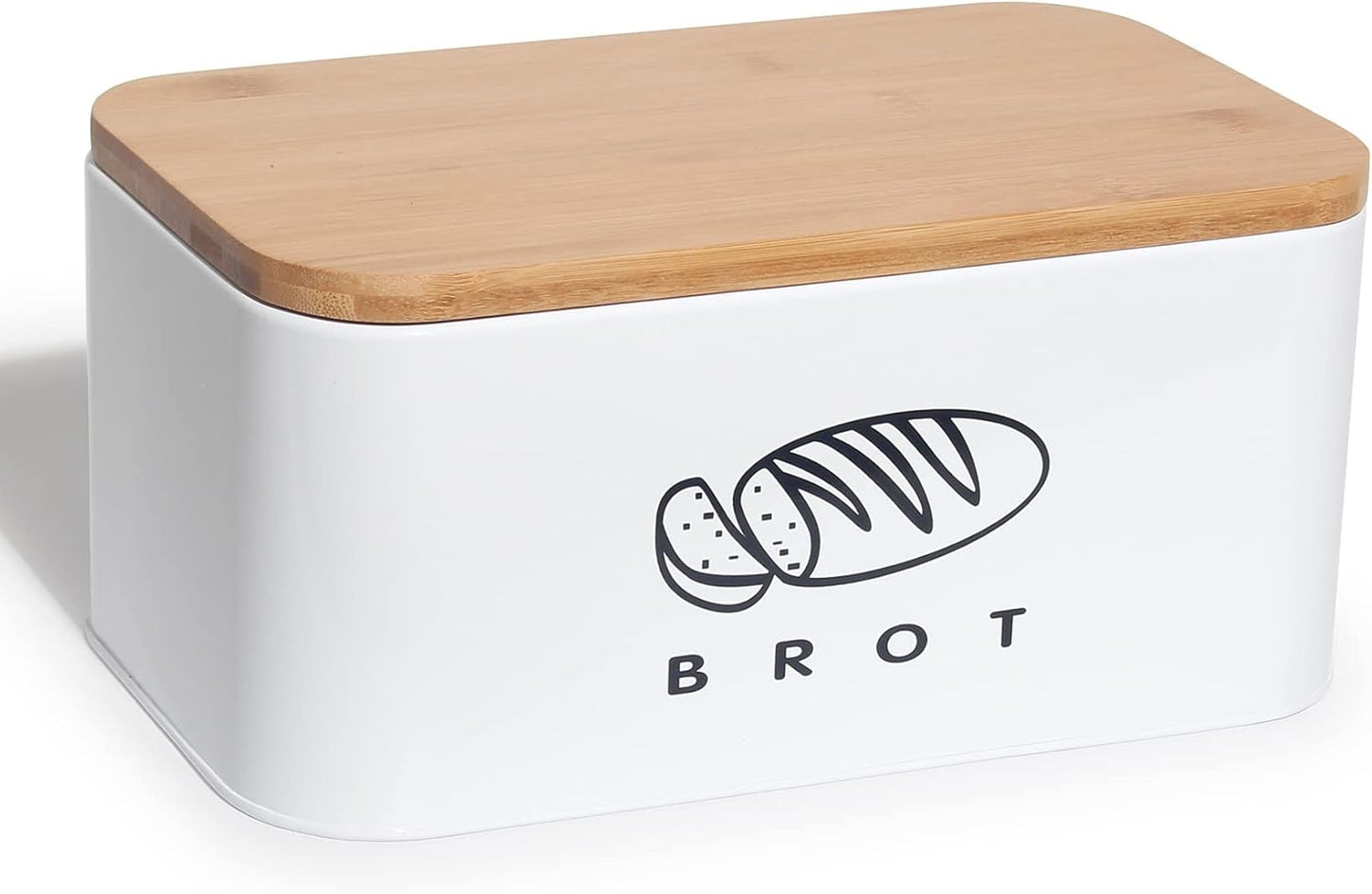 Brotkasten mit Deckel, Weiss-30cm