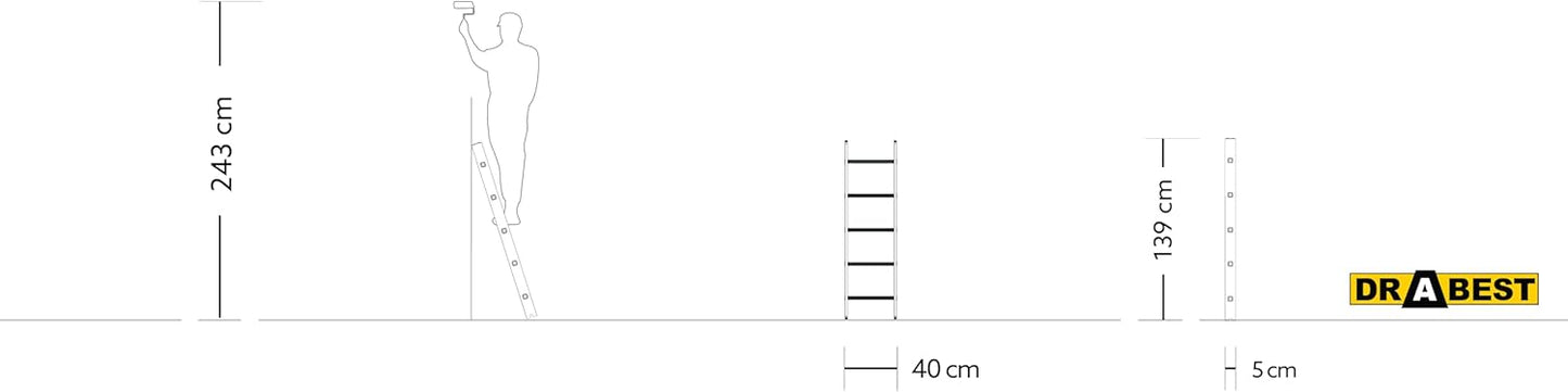 Aluminium-Stufenleiter, 5 Stufen