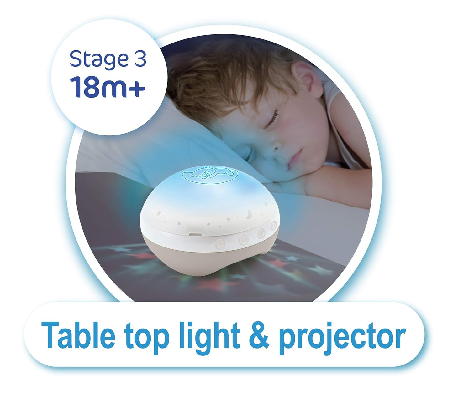 3-in-1 Projektor Musik-Mobile mit Licht & Geräuschen, Grau