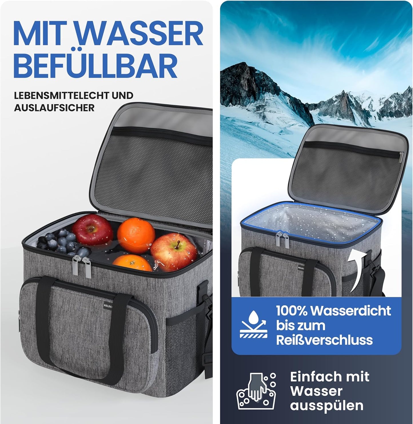 Kühltasche, Dunkelgrau 30L