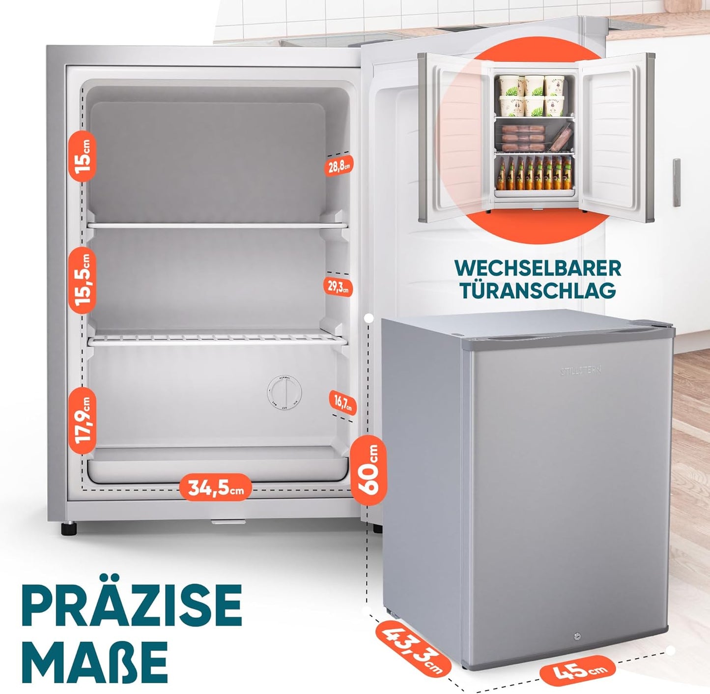 Mini-Gefrierschrank, Silber