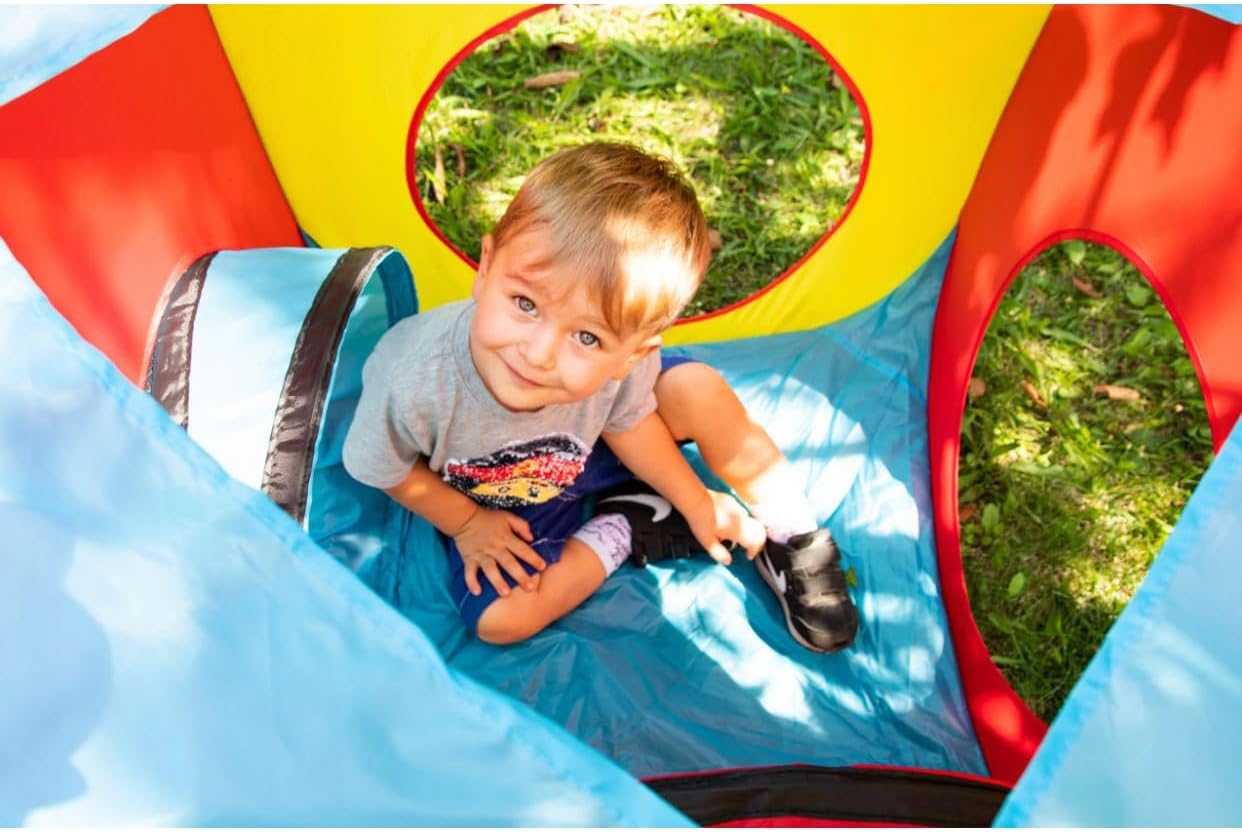 3-teiliges Pop-Up Kinderspielzelt mit Tunnel