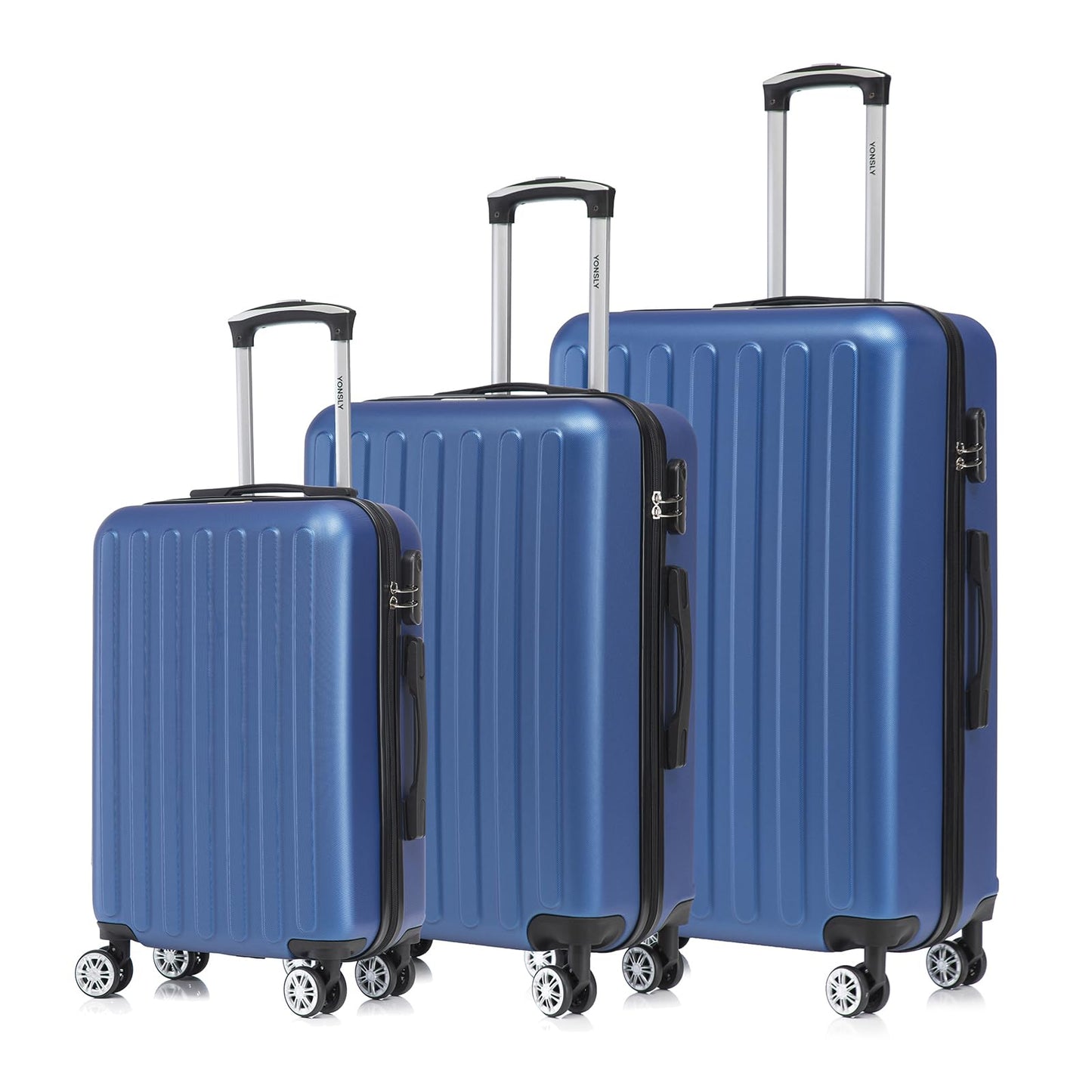 Hartschalen-Kofferset mit Zahlenschloss (3-teilig), 3er Set (M/L/XL) YS11 Dunkelblau