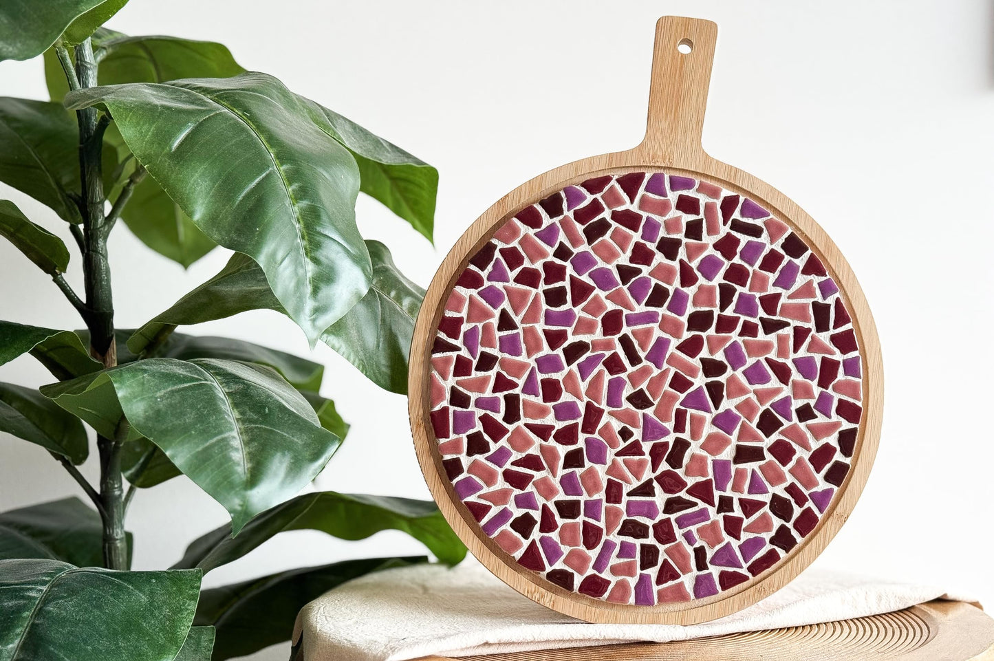 DIY-Bastelset Mosaik-Servierbrett, Alt-rosa