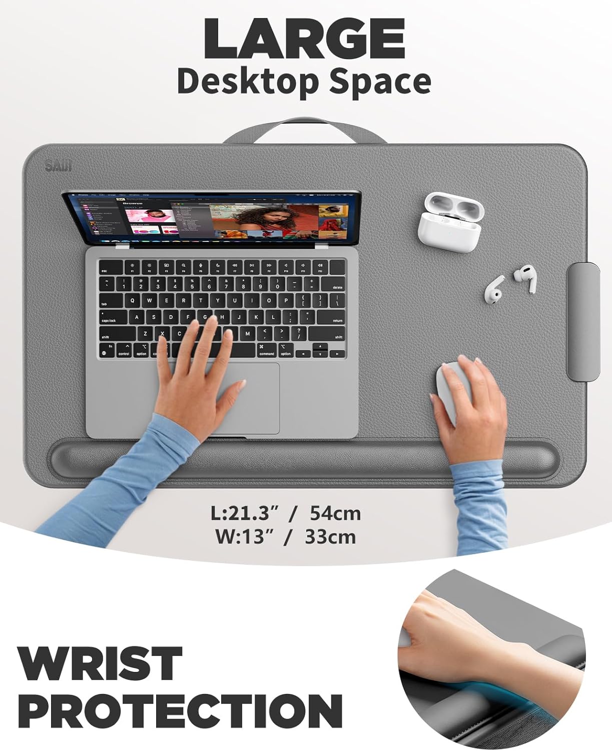 Laptop Kissen, Klassisch / Dunkelgrau