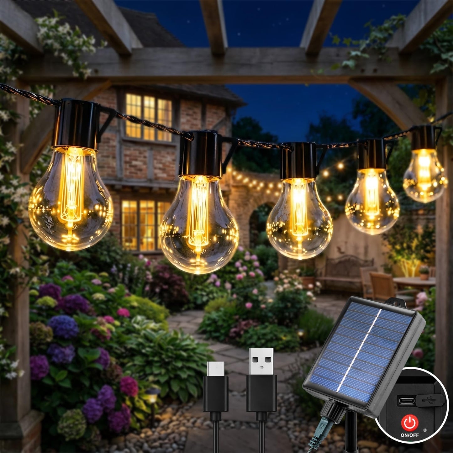 Solar Lichterkette mit 8 Modi